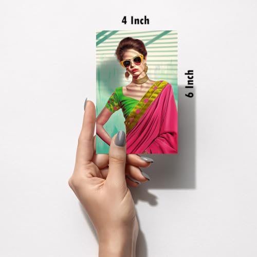 Image of SiddArtify Modern Pop Art Women in Sarees Print Set - Set of 2-4x6 Inch - Board (Pack of 6) - Sticker (Pack of 6) Wall Room Decoration art Poster Prints
