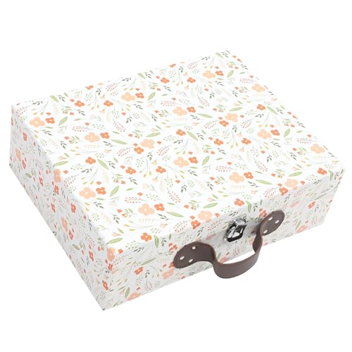Uonlytech Caja Pequeña para Embalaje Tipo Maleta de Papel Tapa Decorativa, Portátil y Elegante para Organizar Joyas y Suministros en Fiestas y Bodas