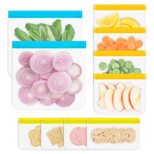 Silicone Reusable Freezer Bags, 10-Pack Set