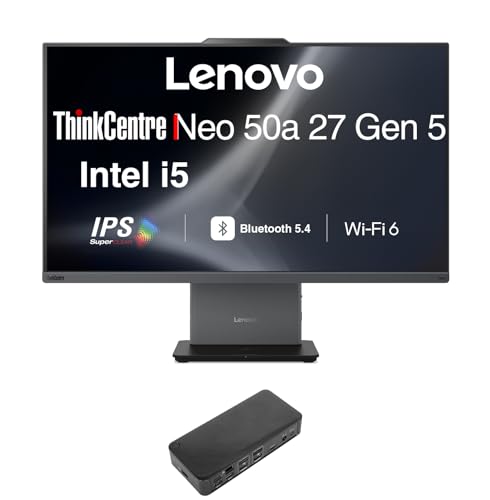 Image of Lenovo ThinkCentre Neo 50a Business All-in-One 27 inch IPS FHD Display (Intel i5-13420H, 16GB DDR5, 1TB PCIe SSD, Intel UHD, WiFi 6, Webcam, Bluetooth 5.4, Win 11 Home) w /USB-C Dock