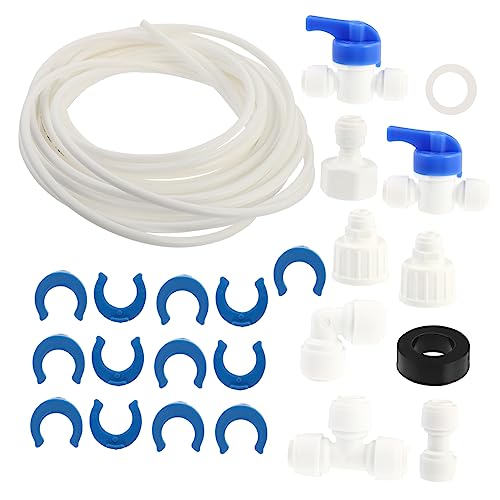 FOYTOKI 1 Ensemble Kit de Raccordement de Tuyaux Eau pour Réfrigérateur Accessoires pour Filtration Eau Compatible Majorité Réfrigérateurs et Congélateurs