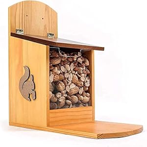 Houten eekhoorn feeder huis opknoping, picknicktafel feeder buiten, met dekking voor de tuin, achtertuin, cadeau voor eekhoorn liefhebbers