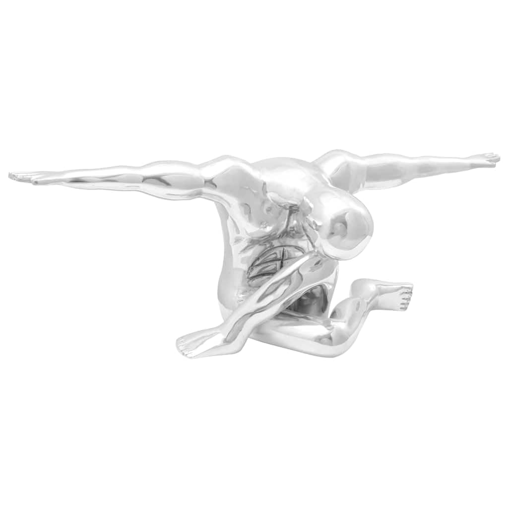 vidaXL Rzeźba Srebrny 91,5 x 32 x 33 cm Aluminium