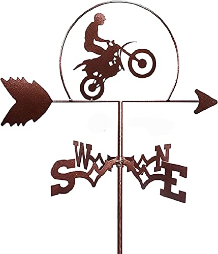 ZAANU Veleta de Techo de Metal, Veleta para decoración de jardín, Kit de indicador de dirección del Viento para Motocicleta, Soporte de Acero Inoxidable para césped de Patio al Aire libr