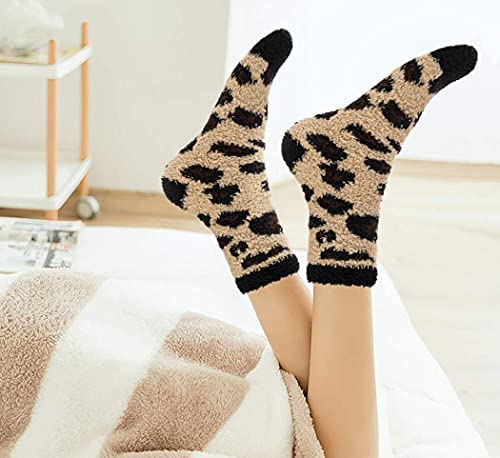 Image of Loritta 6 Pairs Womens Fuzzy Socks, Winter Warm Fluffy Slipper Socks