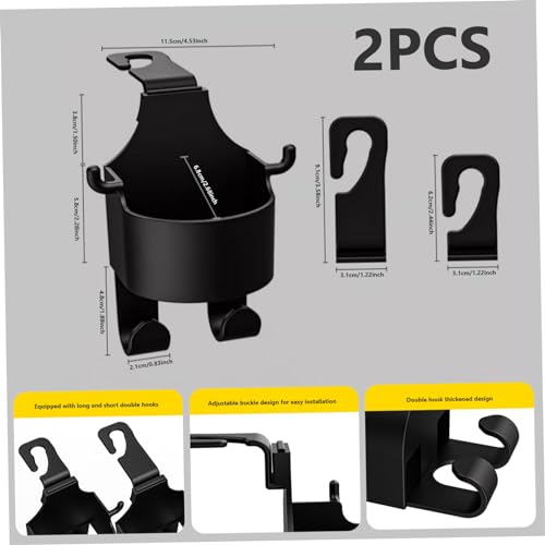 Portavasos para asiento trasero con ganchos 3 en 1 miniatura 7