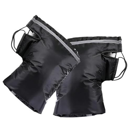 Motorrad Lenker Handschuhe Fahrrad, Universal Wasserdicht Schutz Handwärmer Handschuhe mit Reflektierenden Streifen, Plüschfutter Lenkerstulpen Fahrrad für Motorrad-Roller Scooter Winterhandschuhe