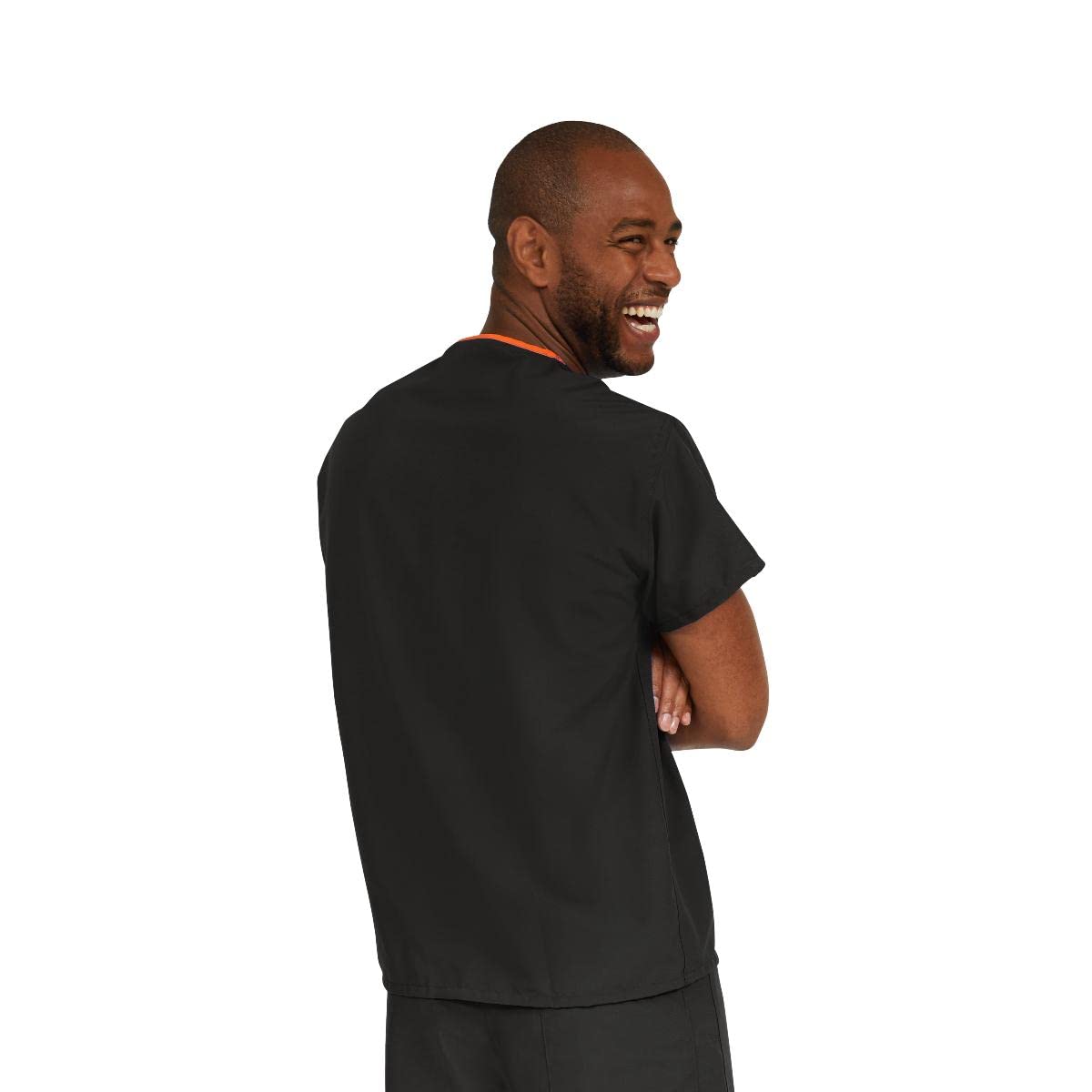 Medline PerforMAX Unisex Reversible V-Neck Scrub Top, 2 Pockets, Black, Size X-Small
