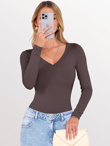 ANRABESS Long Sleeve Shirts for Women V Neck Basic Tees Top Casual Going Out Tshirt Workout Outfits 2025 Fall Fashion Clothes4