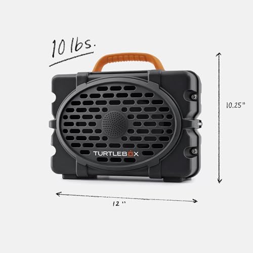 Image of Turtlebox Original Gen 3: Portable Outdoor Bluetooth Speaker - Ultra-Loud (120dB), Waterproof (IP67), Rugged, Impact-Resistant, 3-Day Battery | Party Mode: Unlimited Pairing Stereo, Gray /Burnt Orange