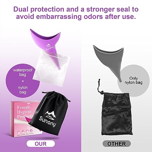 Image of Female Urinal, Reusable Silicone Foolproof Women Pee Funnel Allows Women to Pee Standing Up,Women's Urinal is The Perfect Companion for Indoor Use