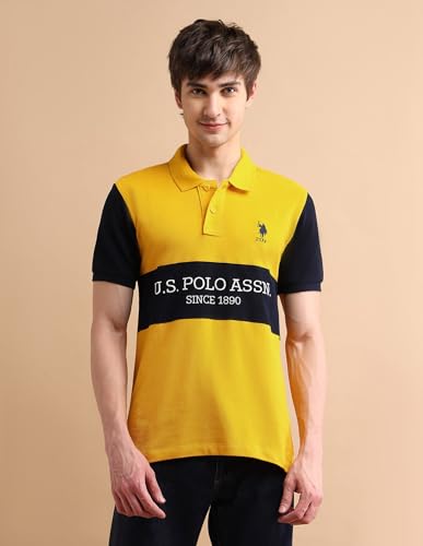 Image of U.S. POLO ASSN. Solid Slim Fit Polo T Shirts for Men - 100% Cotton, Half Sleeves Mens Tshirt