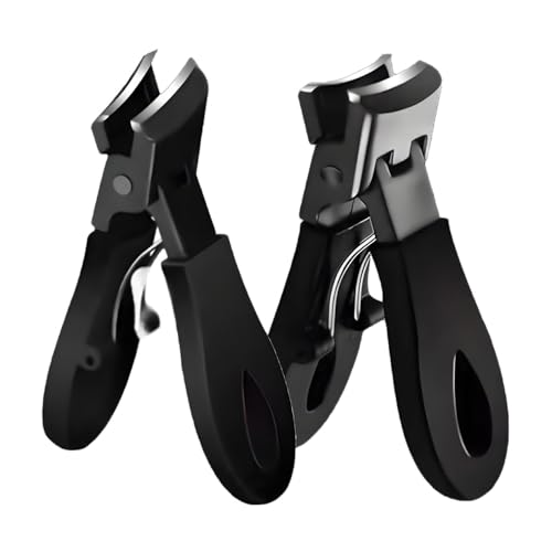 Bioudell 2Pcs Ingrown Toenail Treatment Kit with Wide Jaw Nail Clippers - Heavy Duty Angled Cutters for Thick Toenails & Seniors, Professional Stainless Steel Tools