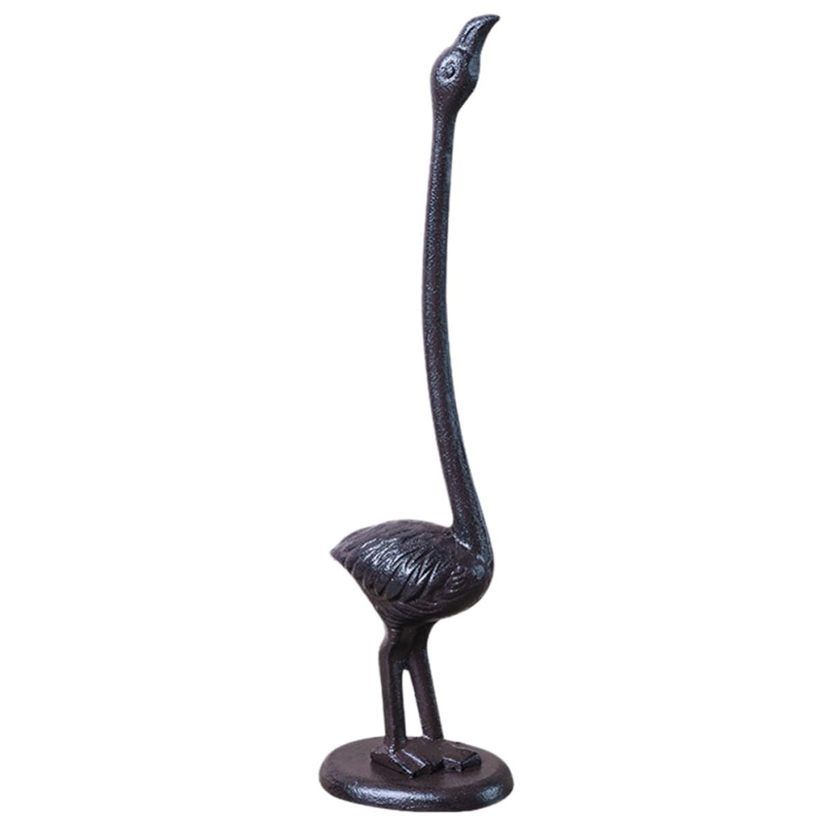 Toyvian Porta Rotolo Carta Cucina Fenicottero, Porta Carta Asciugatutto Verticale da Tavolo, Ferro Nero, Base Antiscivolo, per Cucina e Bagno