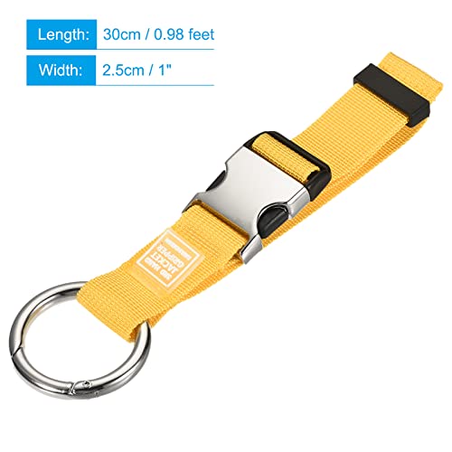 Image of MECCANIXITY Luggage Strap, Jacket Gripper Holder Suitcase Belt Carry Clip for Backpack Travel Accessory, Yellow