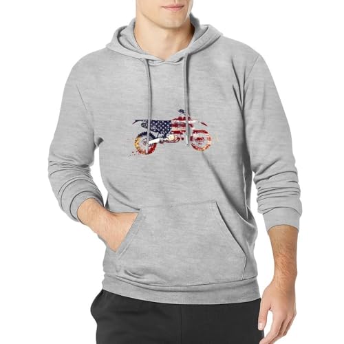 Motocross Dirt Bike Unisex Casual Hoodies Long Sleeve Lightweight Pullover Tops Loose Sweatshirt with Pocket