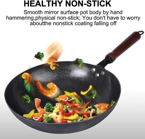 Wok de hierro tradicional martillado a mano 36cm miniatura 4