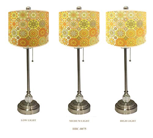 Image of Royal Designs, Inc. Trendy Decorative Handmade Lamp Shade, Made in USA, 12in, HBC-8075-12, Gleaming Warmth