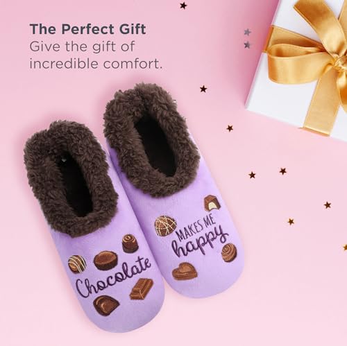 Smoozie Pairable Food Socks - Funny House Slippers for Women, Non-Slip Fuzzy Slipper Socks3