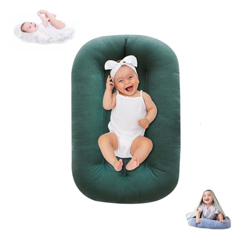 Image of Lucakuins Baby Lounger for Infants 0-12 Months, Bionic Design Baby Lounger Soft Organic Cotton Breathable Lounger, Newborn Babies Essentials Gifts