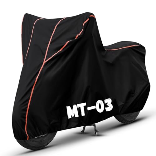 Image of Bike Cover for MT-03 100% Waterproof, Dustproof & Scratch Resistant| Fully Bottom Elastic UV Resistant Heavy Duty Body Cover | All Weather Outdoor Use
