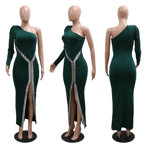 Image of Women Sleeveless Off Shoulder Split Evening Cocktail Long Dress