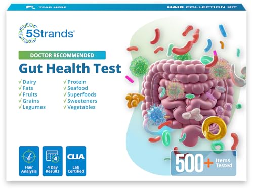 5Strands Gut Health Test for Adults & Kids 500+ Items Tested At-Home Hair Sample Screening for Food Intolerances Linked to Digestive Issues Skin Irritation Brain Fog & Headaches Results in 4 Days