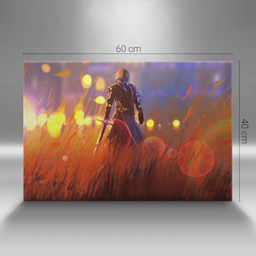 Tableau chevalier avec une épée impression sur toile Wallfluent 60x40cm - 4