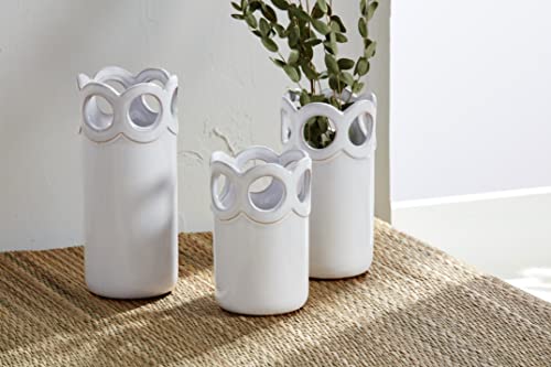 Mud-Pie-White-Scalloped-Bud-Vase-Small-45-x-275 Mud Pie White Scalloped Bud Vase Small 45 x 275