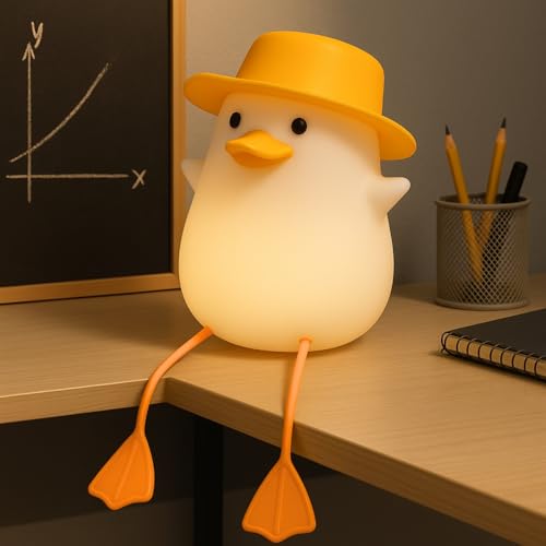 TOYTONIC Silicone Duck Night Lamp Soft LED Bedside Light with Touch Control & 7-Color...