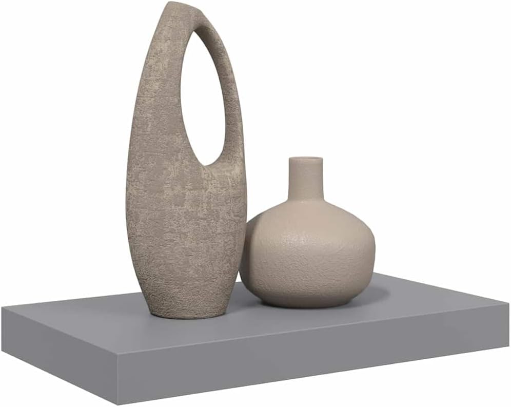 Grey Honeycomb Floating Wall Shelf, 15.7x9.1x1.5 inch Modern Wood MDF Display Ledge, Space-Saving Wall Decor for Living Room, Bedroom, Bathroom