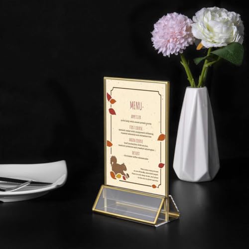 Soporte de etiquetas de precio dorado para mesas de restaurantes y eventos, 2 piezas 6