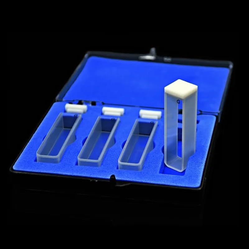 Laboratory Boxed Glass colorimetric Dish, Glass Cup Liquid Sample Cell Optical Path 10mm Absorption Cell 3.5ml for Spectrophotometer sintering Technology 4