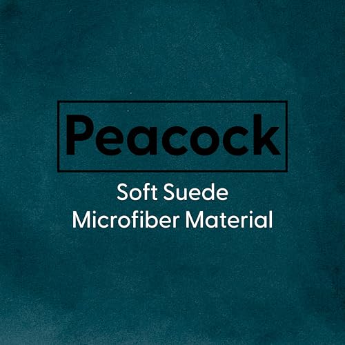 Factory Direct Partners Velvety and Vinyl Overstuffed Rectangle Ottoman for Living Room, Lounge, Office - Peacock