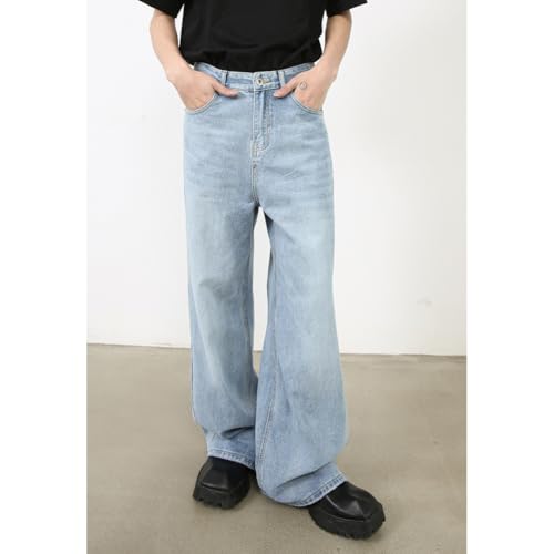 XYGJZ Mens Straight Leg Baggy Jeans Casual Fashion Loose Denim Pants Work Streetwear4