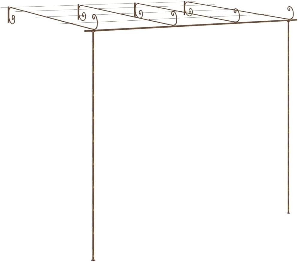 Assembled pergola frame without plants