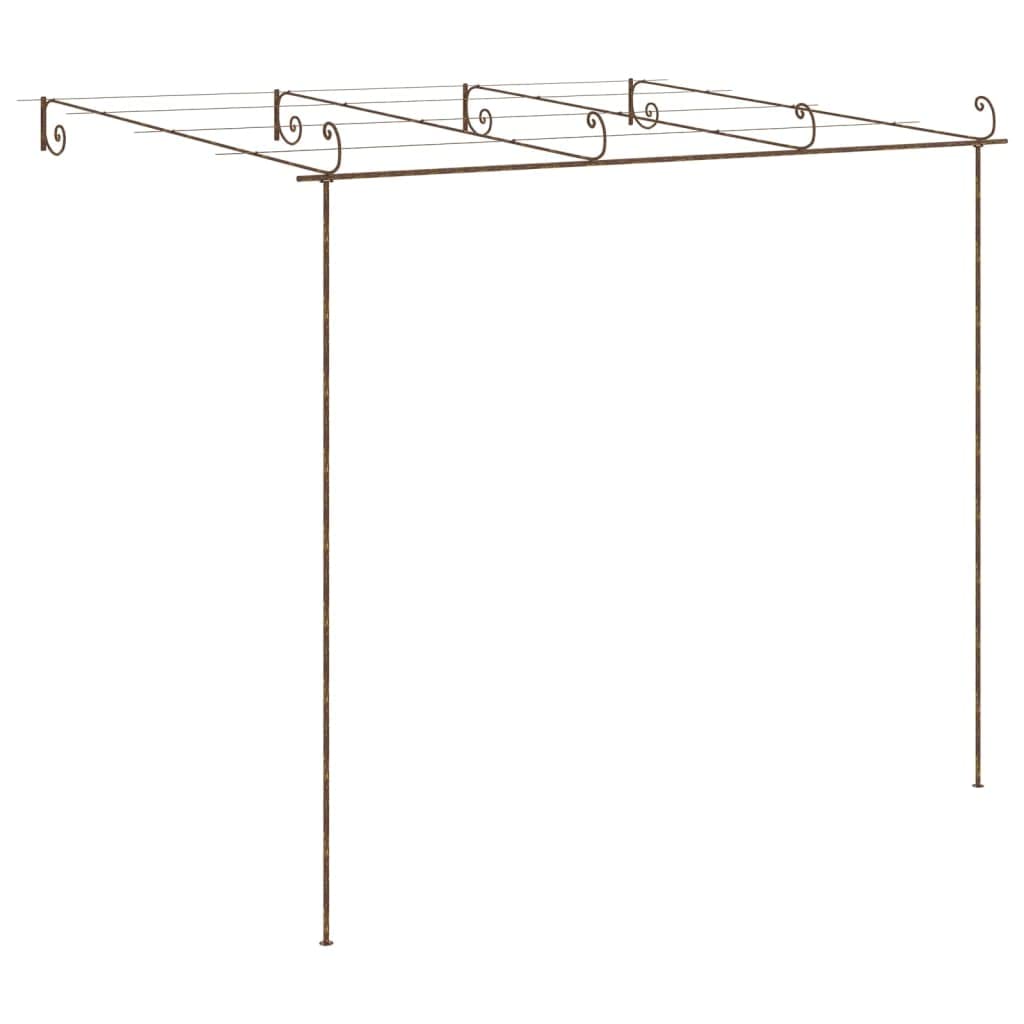 vidaXL Pergola de Jardin Arche de Jardin Tonnelle de Patio Plantes Grimpantes Arche de Terrasse Extérieur Marron Antique 4x3x2,5 m Fer Forgé