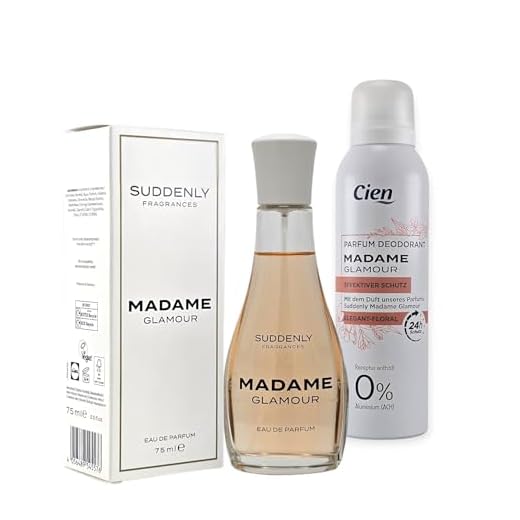 Madame Glamour Duftset von Suddenly für Damen: Eau de Parfum 75ml & passendes Parfum Deodorant 200ml | Elegant-Floraler Duft | Geschenkidee für Frauen