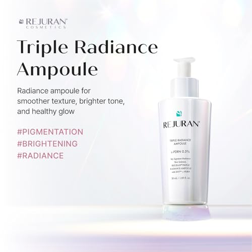 Image of REJURAN Triple Radiance Ampoule 50ml - DOT c-PDRN 0.5% Serum for Tone, Texture & Glow - Niacinamide & Licorice Extract for Even-Looking Skin