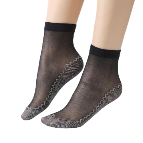 Image of InnoHHustle Sheer Socks, 12 Pairs Nylon Socks for Women Sheer Ankle Sock Women Ankle Stockings Silk Sock