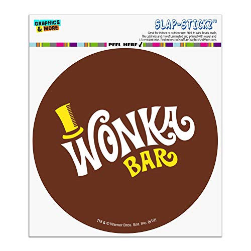Willy Wonka and The Chocolate Factory Wonka Bar Logo Automotive Car Window Locker Circle Bumper Sticker