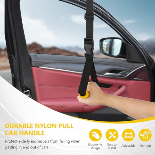 Image of Kaiedos Car Door Handle for Elderly, 3-in-1 Car Handle Assist for Seniors, Portable Auto Cane Vehicle Support Handle, 500 lbs Capacity, Non-Slip Door Assist Bar