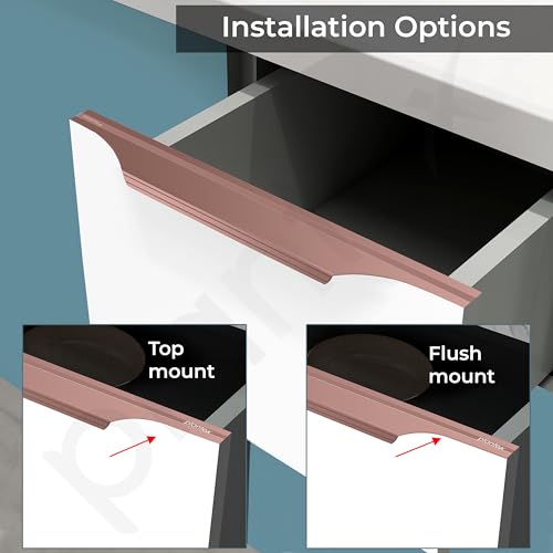 Image of Plantex Profile Handle for Kitchen Cabinet /12 Inch Aluminium Drawer Profile Handle /Wardrobe Pull Handle for Home /Office /Hotel - Pack of 1 (Rose Gold)