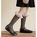RSHuiOUXX Calf Socks Teen Girls Lace Ruffle Leg Warmer Long Stockings Breathable Fashion Socks for 3-13 Years
