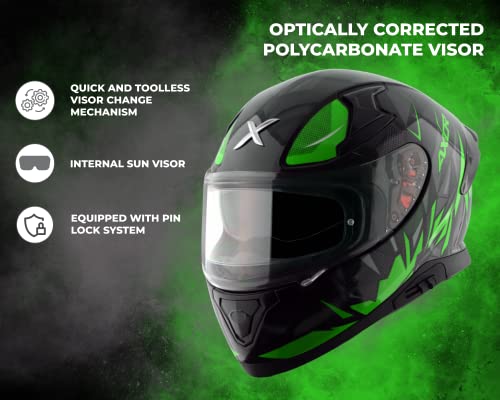 Image of Axor Apex Hunter D /V Black Neon Green Helmet-M