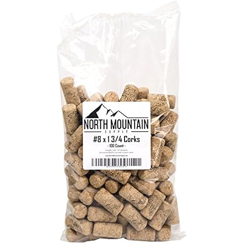 North Mountain Supply - NMS Amorim Grape #8 #8 Premium Natural Agglomerated Corks 7/8" x 1 3/4" - Bag of 100 Cover