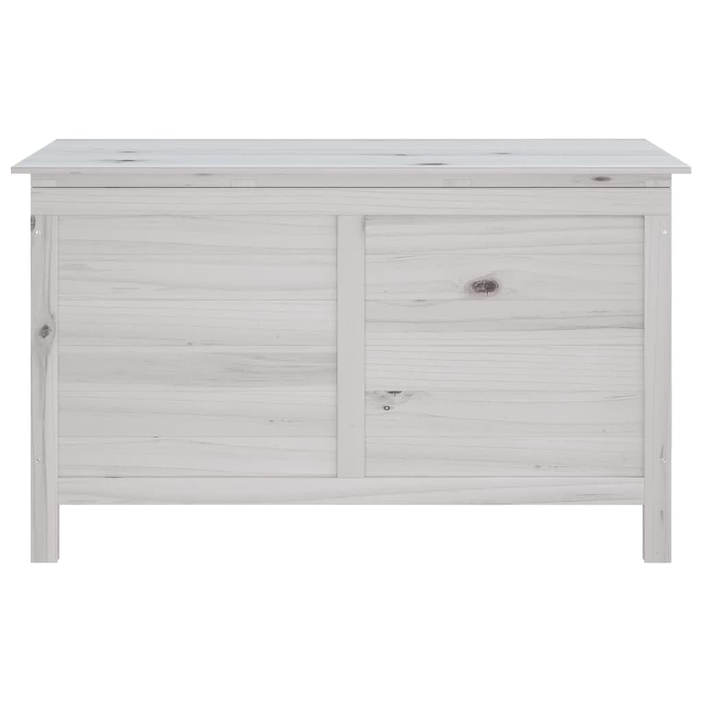 Caja de almacenamiento para jardín de madera maciza de abeto blanco, gran espacio para cojines y accesorios al aire libre, fondo de listones aireado