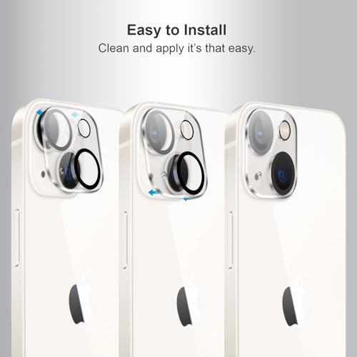 Image of SupCares Premium Camera Lens Protector Tempered Glass Compatible For iPhone 14 and iPhone 14 Plus With Installation Kit | Edge to Edge Coverage | Transparent | Pack of 2