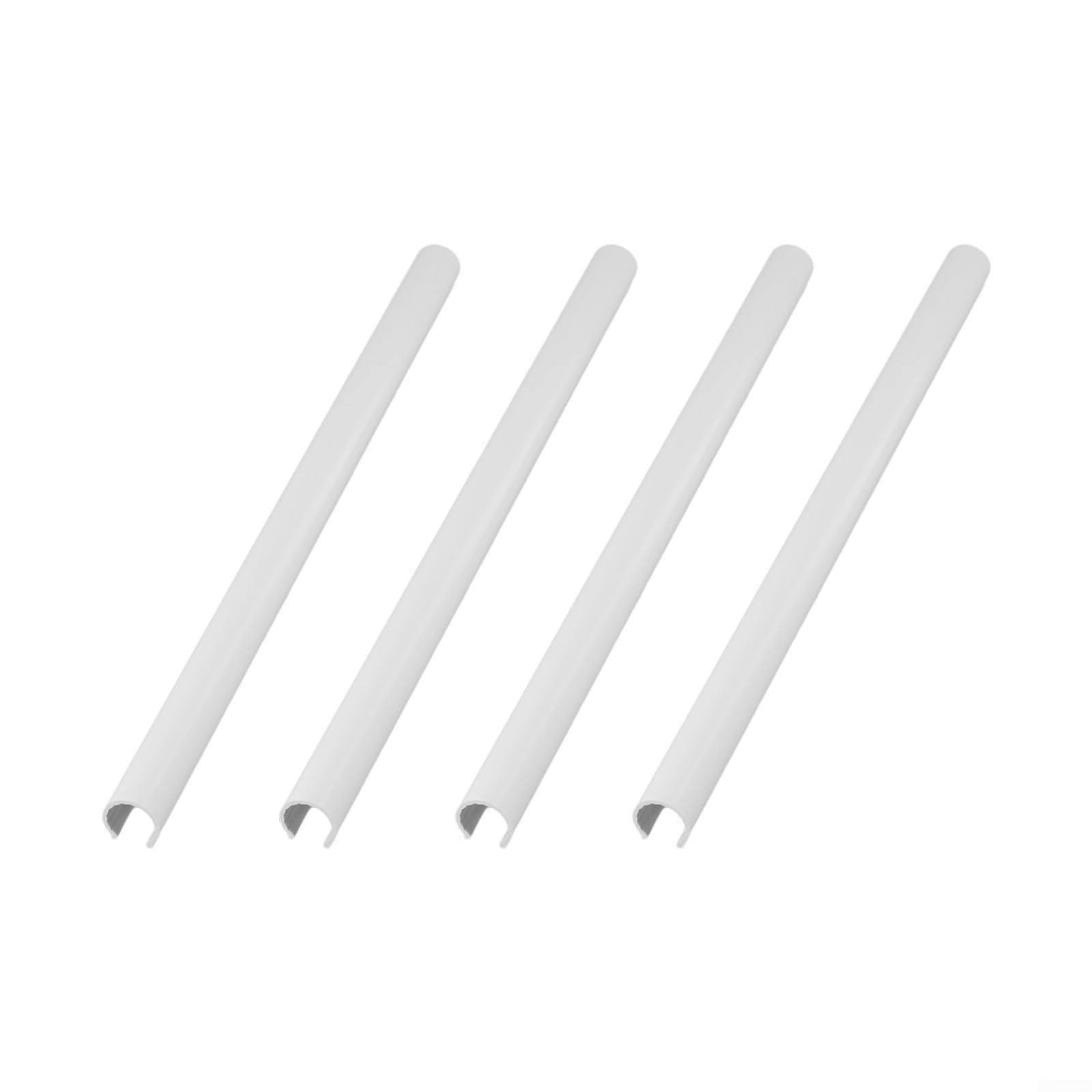 4pcs Radiator Pipe Covers 15mm Diameter, 200mm 300mm 500mm Lengths, Adjustable Plastic Sleeve for Radiator Pipes in Black or White, Easy Installation Without Pipe Removal(White-300mm)