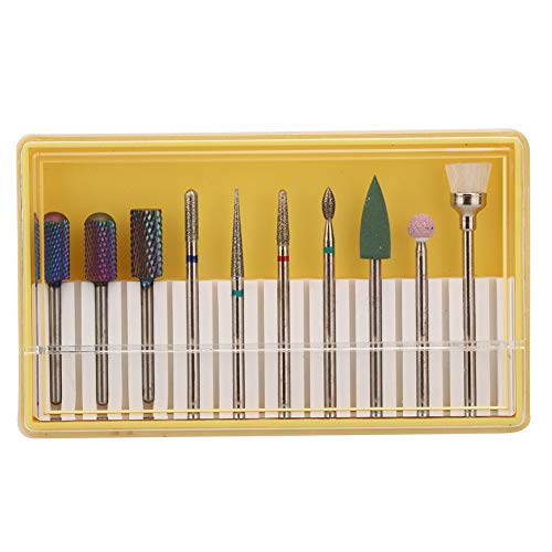 A K Homes -10Pcs Nail Drill Bits Kit Manicure Pedicure Nail Polishing Machine Nail Care Tool for Dead Skin Removal Home and Salon Use(BH-03)